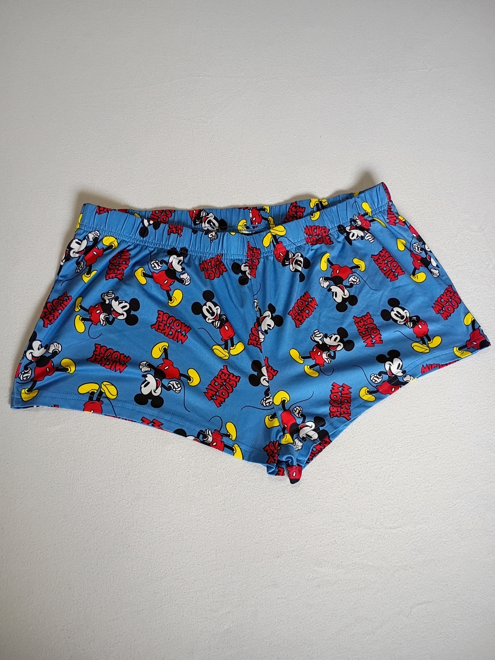 Disney Mickey Mouse Blue Pajama Shorts with Red & Yellow Accents Size XL
